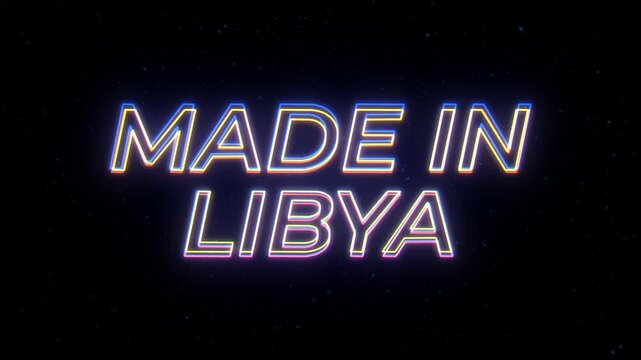 Made in Libya Neon Sign Text with Classic Retro Theme