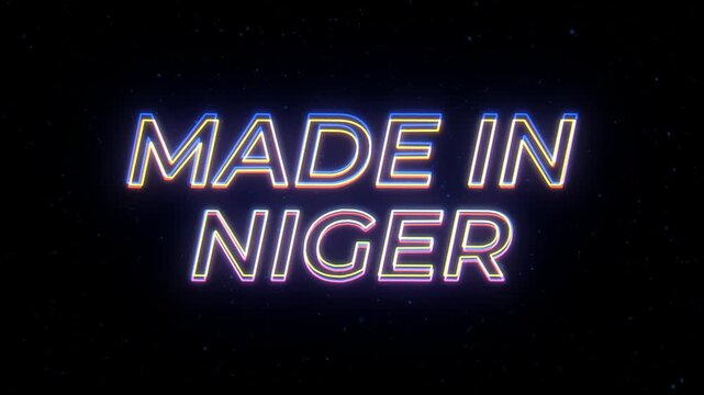  Made in Niger Neon Sign Text with Classic Retro Theme