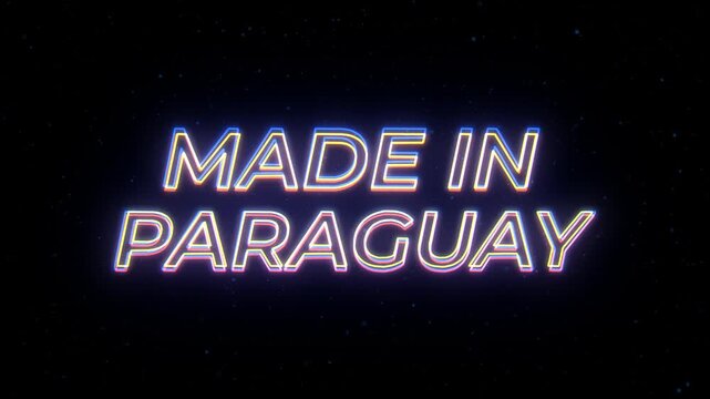 Made in Paraguay Neon Sign Text with Classic Retro Theme