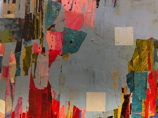 Fototapeta premium Colorful Torn Paper Abstract Background with Vertical Strips