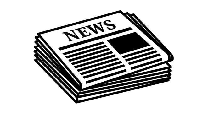 Vector illustration of stack of newspapers icon, vector illustration on a transparent background