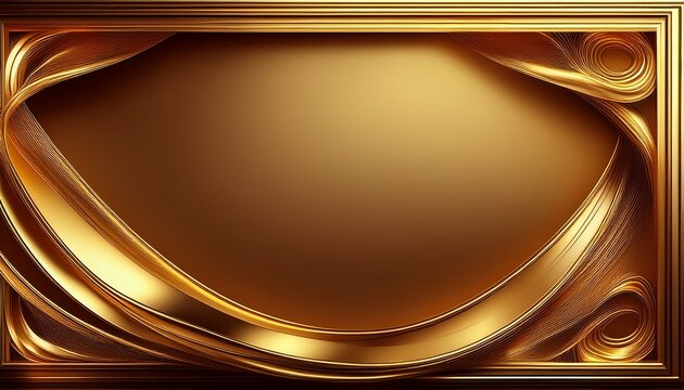 Edler Luxurioser Golden Glanzender Abstrakter Hintergrund Mit Rahmen