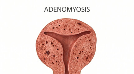 Fototapeta premium Adenomyosis Uterus Disease Cross Section 3D Medical Illustration