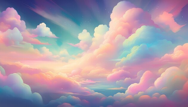 Dreamy Cloud Yk Iridescent Pastel Nostalgic Texture Background Generative Ai