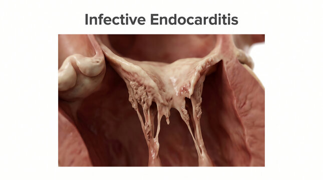 Infective Endocarditis Heart Valve Infection 3D Medical Illustration