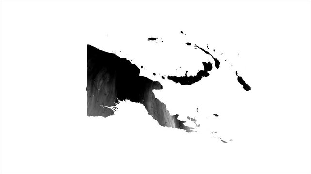 Papua New Guinea Black map stain video 4K