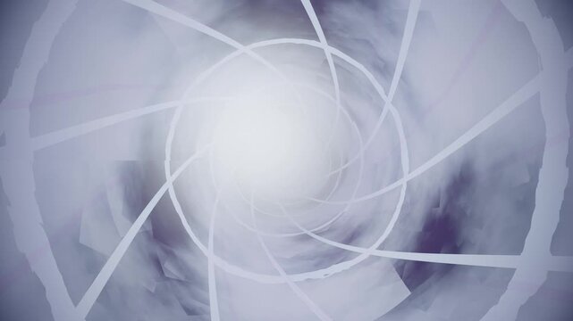 Swirling abstract shapes create a tunnel effect in dark colors