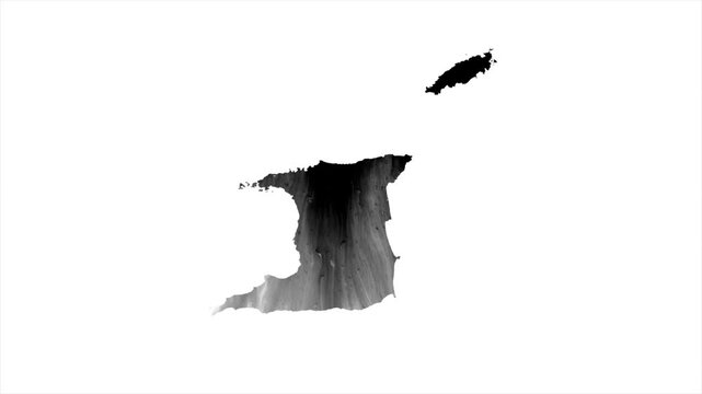 Trinidad and Tobago Black map stain video 4K