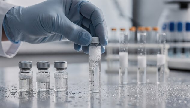Close view of microscale foam height testing in a wet lab highlighting detailed observation and meticulous batch analysis for formulation stability.