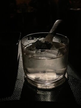 cocktail with caviar 