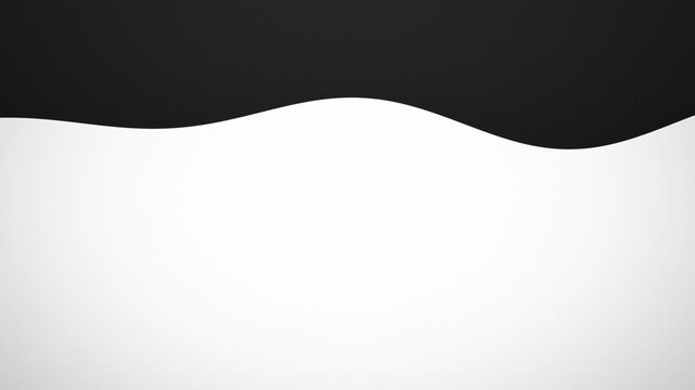 Minimalist black and white abstract wave motion graphic background with smooth looping fluid curves