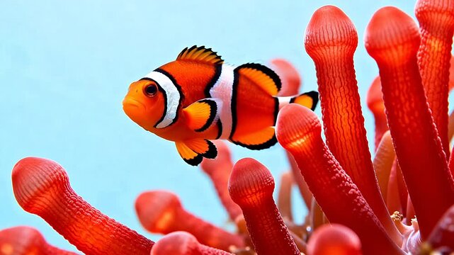Clownfish near sea anemone