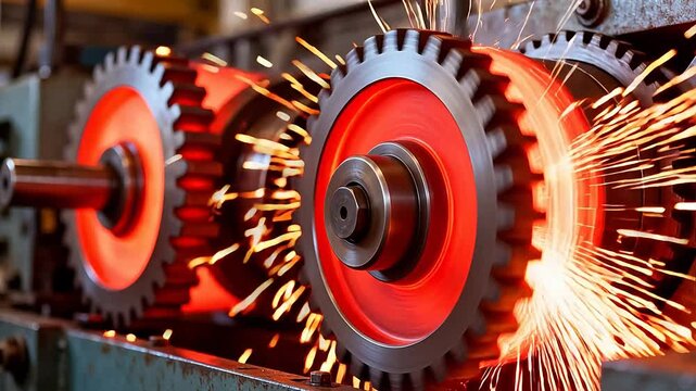 Sparking gears in industrial machinery