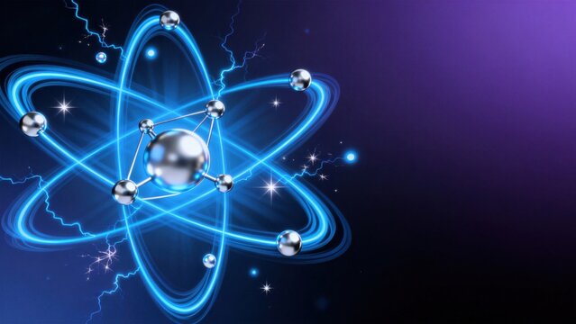 Atomic structure with orbiting electrons