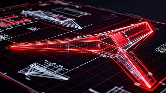 Futuristic aircraft design blueprint