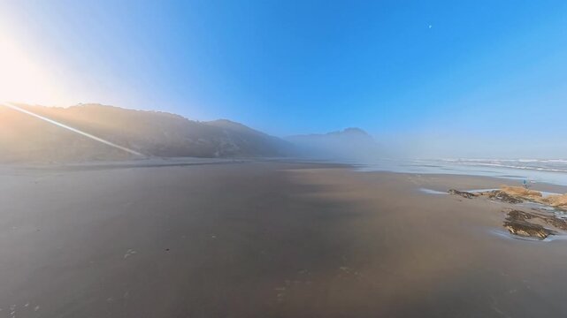 Bright Sun Over Hobbit Beach Along the Oregon Coast