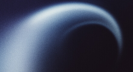 Abstract Gradient Background 3D Render with Glowing White Blue Light Arch, Grainy Noise Texture and Dark Futuristic Atmosphere website header, digital wallpaper, web banner or event poster design.