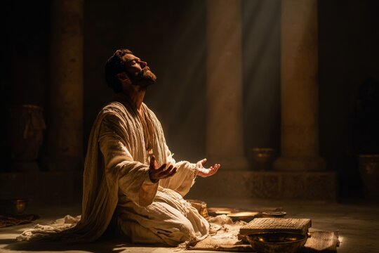 Daniel Kneeling in Prayerful Divine Revelation