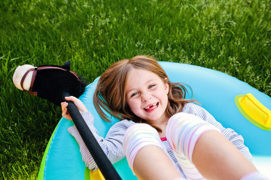little girl on the grass