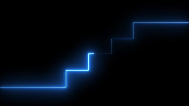 Market Recovery Concept. Successful growth trend olive line graph going Up, with Abstract Neon Glowing Lines Loop Background, With 4k video animation.