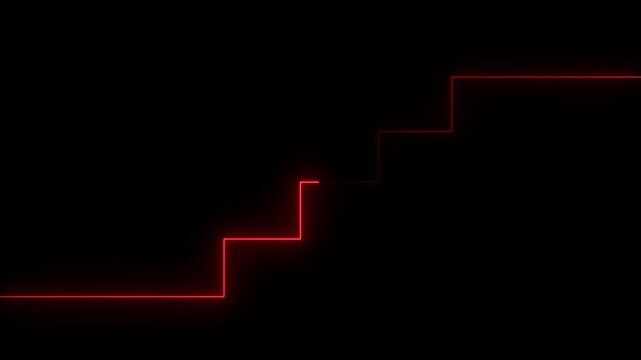 Market Recovery Concept. Successful growth trend olive line graph going Up, with Abstract Neon Glowing Lines Loop Background, With 4k video animation.