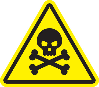 Skull and crossbones warning symbol danger and toxicity