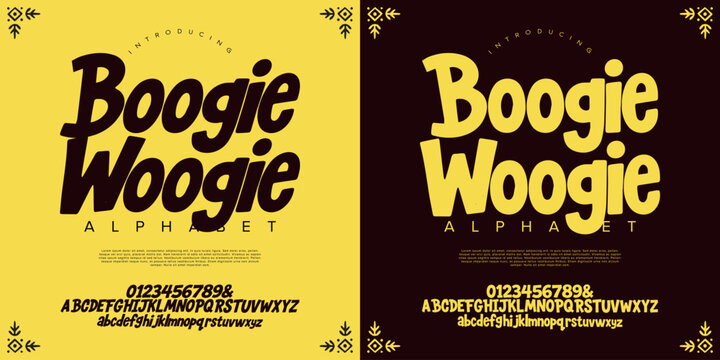 Boogie Woogie Funky Retro Display Font Playful Bold Typography Vector