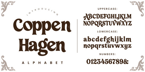 Coppen Hagen Vintage Serif Display Font Retro Bold Typography Vector © happy