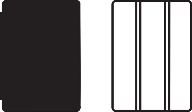 Tablet Protective Cases Smart Cover Panels Flat Vector Silhouettes