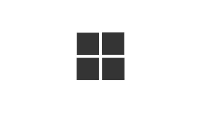 Minimalist Loading Animation with Four Gray Square Blocks Moving Continuously on White Background
