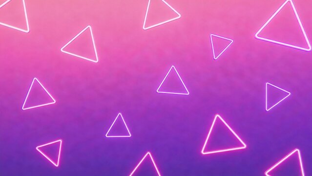 Neon triangle pattern on gradient background