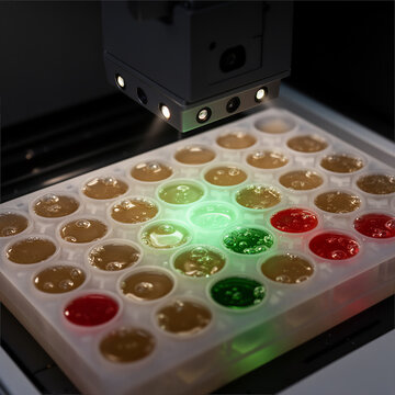 Close Up of Microplate Parallel Microreactors with Optical Monitoring System for High Throughput Enzyme Screening
