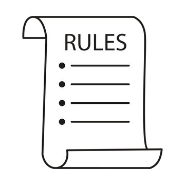 Rules List Scroll Paper Element Vector Graphic for Classroom Guidelines Design