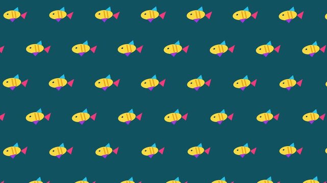 Seamless tropical fish animal pattern background
