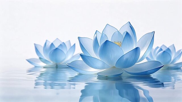 Blue lotus flowers in water