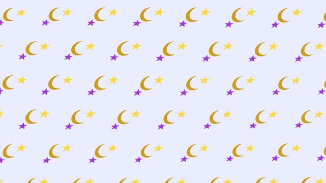 Seamless moon star celestial pattern background