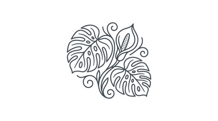 Detailed illustration of tropical leaves. © Ega