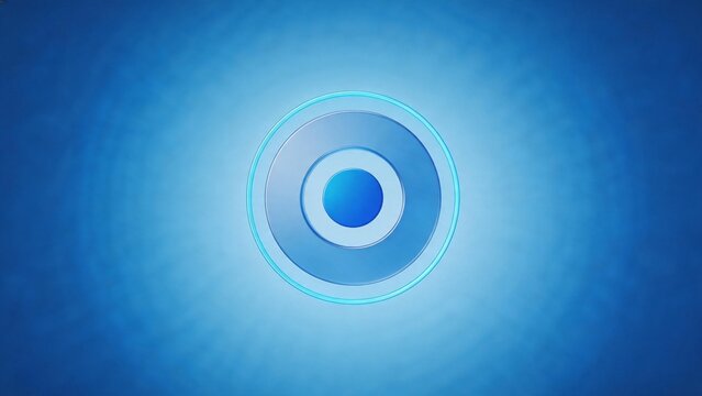 Blue concentric circles on gradient background
