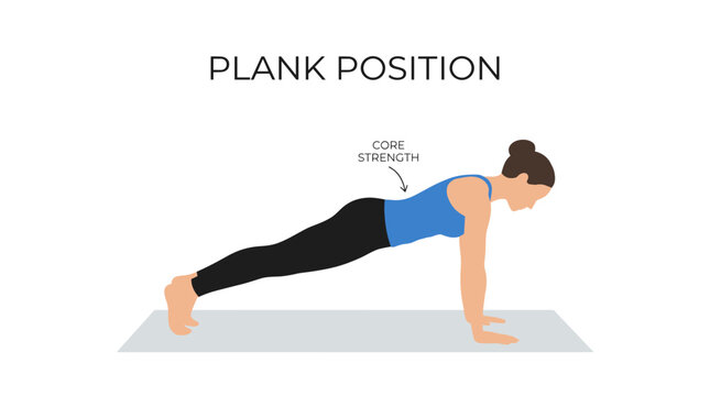 Woman performing a plank exercise to build core strength and fitness