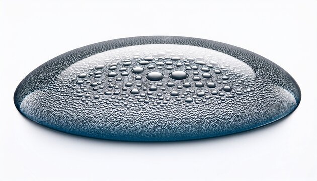 Mixed Size Condensation Drops With Light Refraction Isolated On A White Background