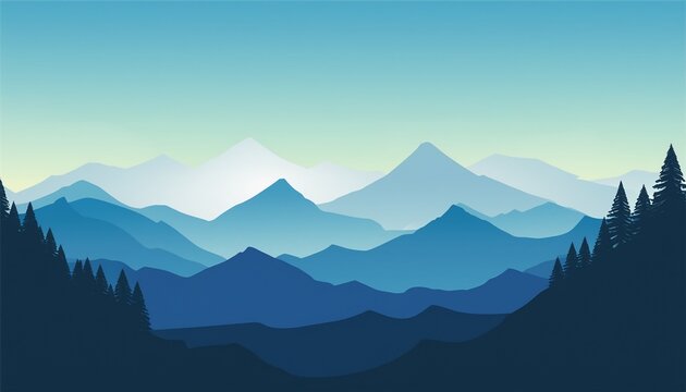 Abstract Mountain Range Landscape