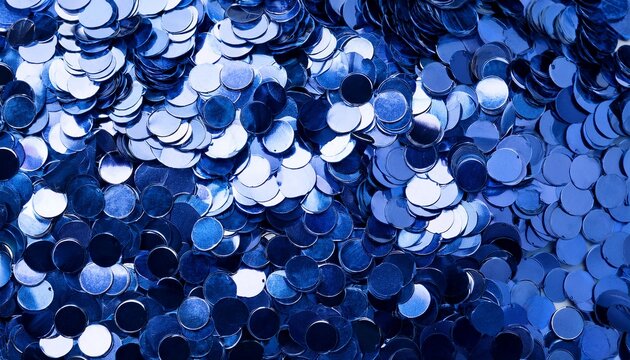 Abstract Blue Background Of Metallic Round Sequins