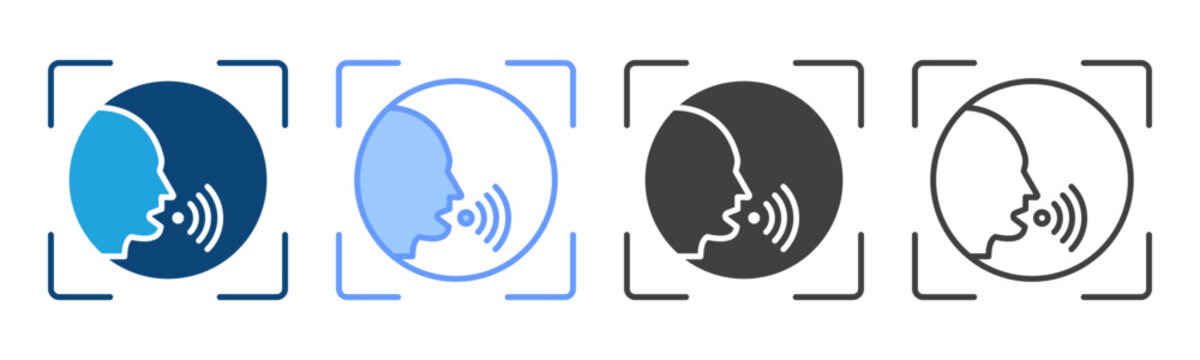Speech Recognition Multi Style Icon Set Vector Collection 
