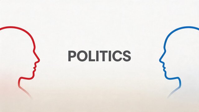 Two political head silhouettes