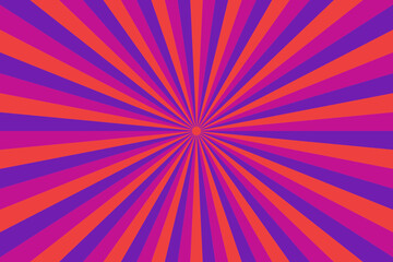 Obraz premium Purple and Orange Sunburst Radial Background for Retro Pop Art Design and Vibrant Graphic Projects