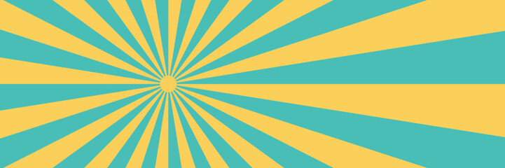 Obraz premium Teal and Yellow Sunburst Background Pattern for Retro Graphic Design Projects and Vibrant Abstract Marketing Layouts
