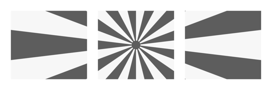 Abstract Op Art Radial Stripe Patterns Set Minimalist Geometric Backgrounds for Modern Graphic Design Projects