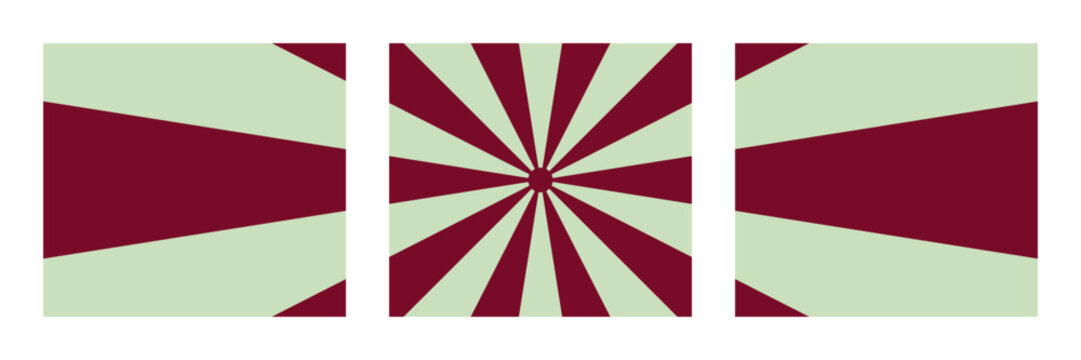 Abstract Triptych Sunburst Background Design Modern Radial Pattern Graphic for Creative Projects