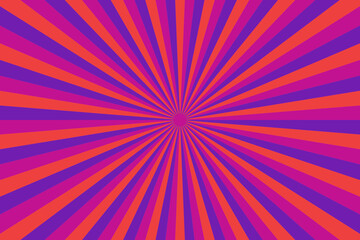 Obraz premium Purple and Orange Sunburst Radial Background for Retro Pop Art Design and Vibrant Graphic Layouts