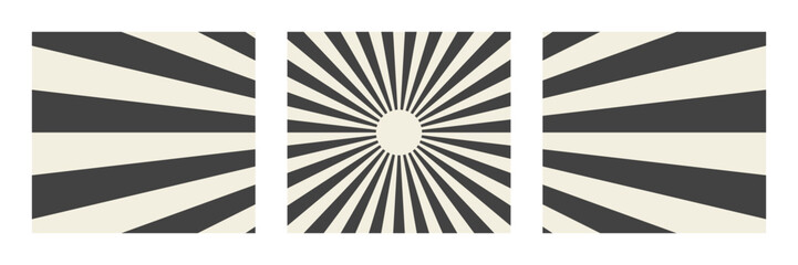 Minimalist Sunburst Wall Art Set, Abstract Radial Stripe Graphic Print for Modern Interior Design and Home Decor © SimpleDesignStudio
